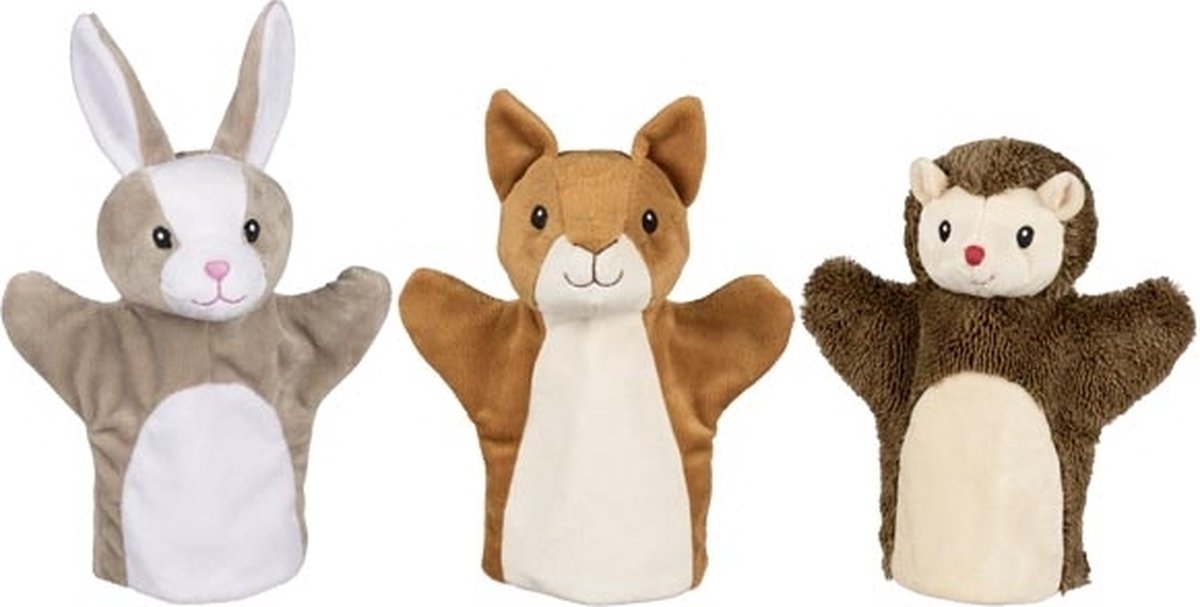 Goki hand puppets 1 stuk, squirrel, rabbit of hedgehog