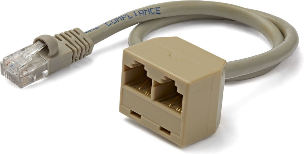 Startech 2-to-1 rj45 splitter cable adapter - f m