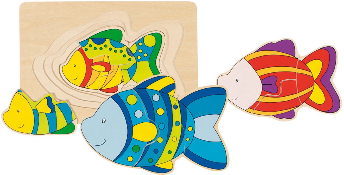 Goki Houten 3-lagenpuzzel Vis