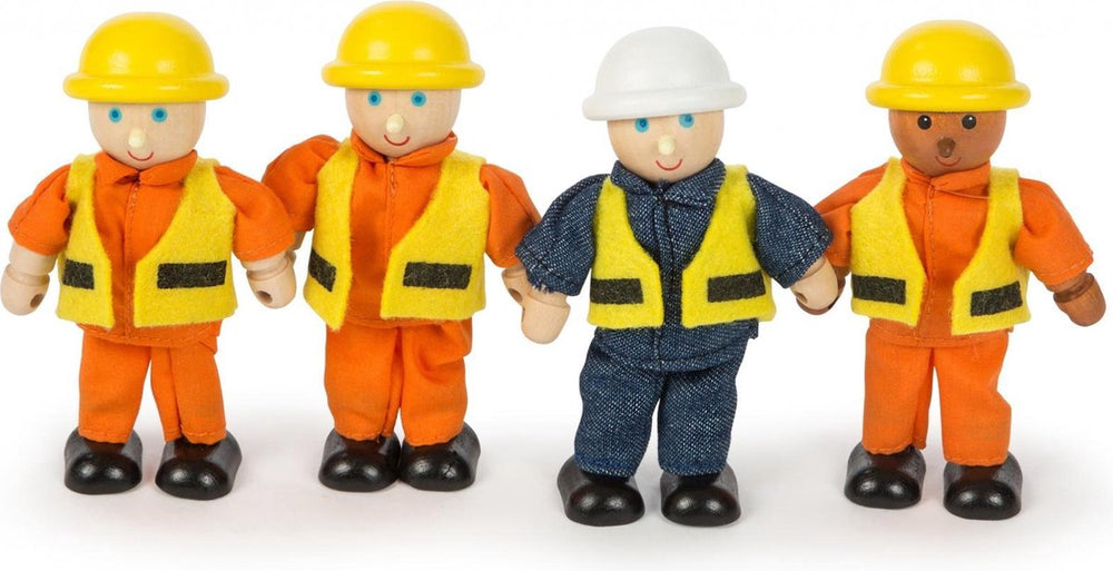 Tidlo houten poppenhuis poppetjes bouwvakkers