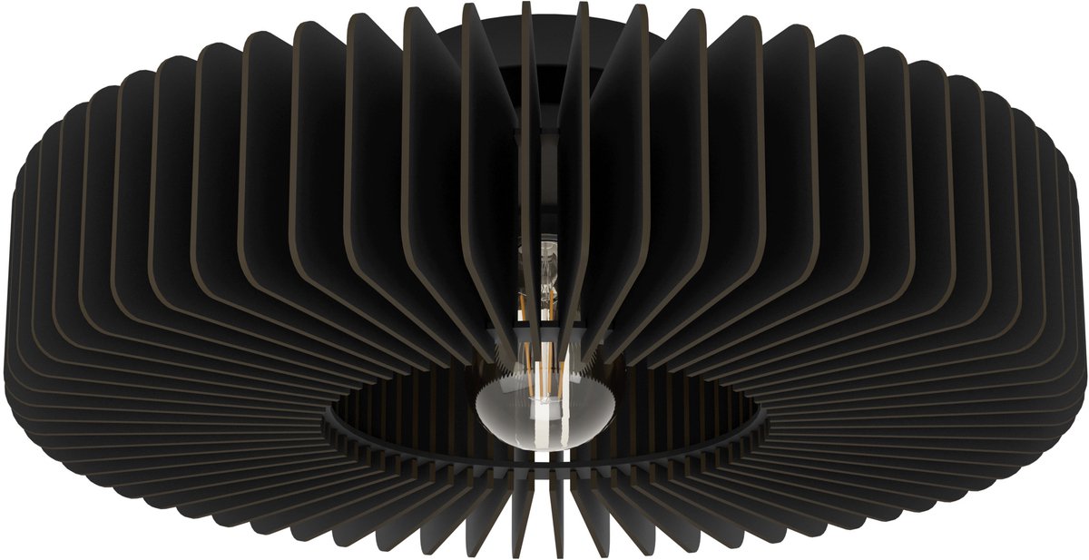 Eglo palombaia plafondlamp - e27 - ø 50 cm - zwart - hout|staal
