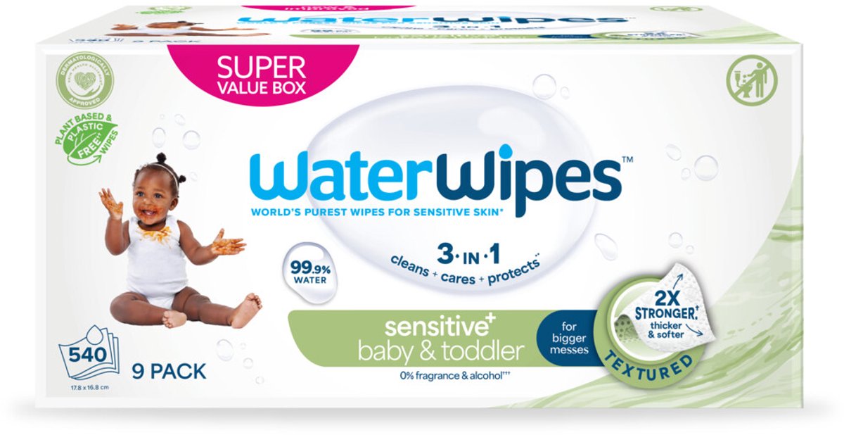 Waterwipes snoetendoekjes - 9 x 60 toetenvegers - 540 doekjes - voordeelverpakking