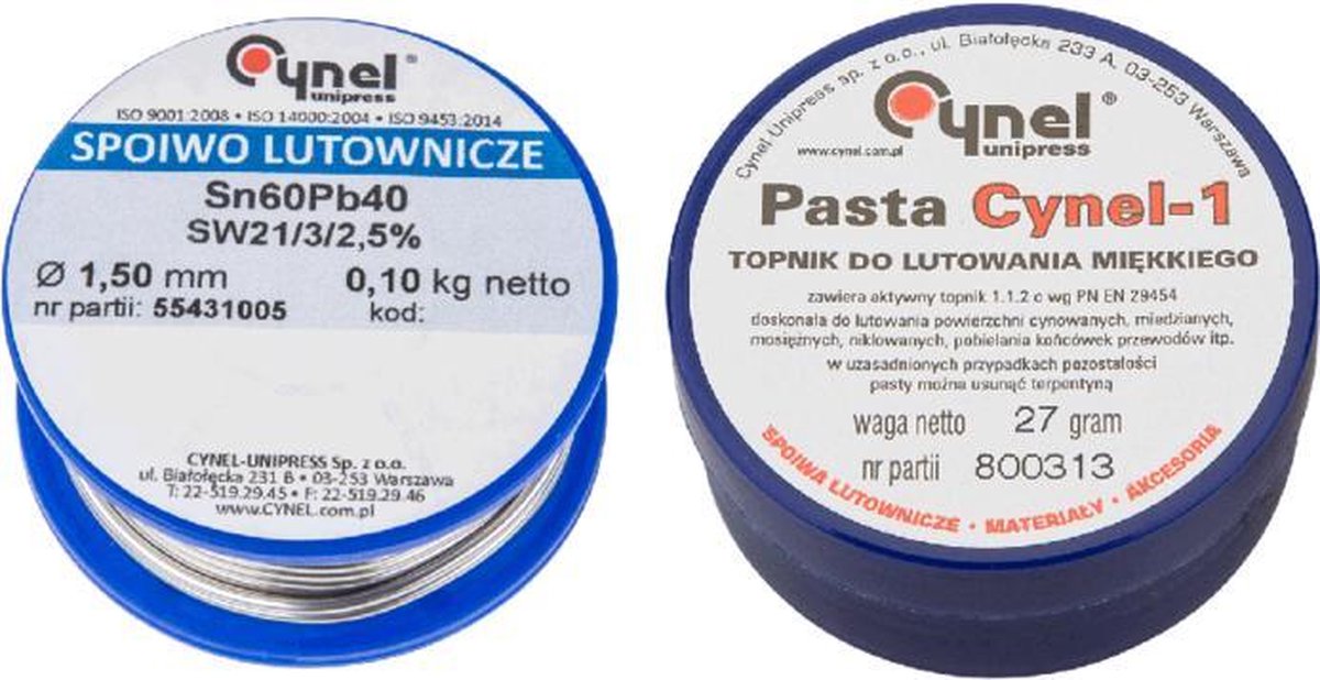 Topex cynel soldeerset, tin 1,5mm +100gr soldeerpasta sn60%