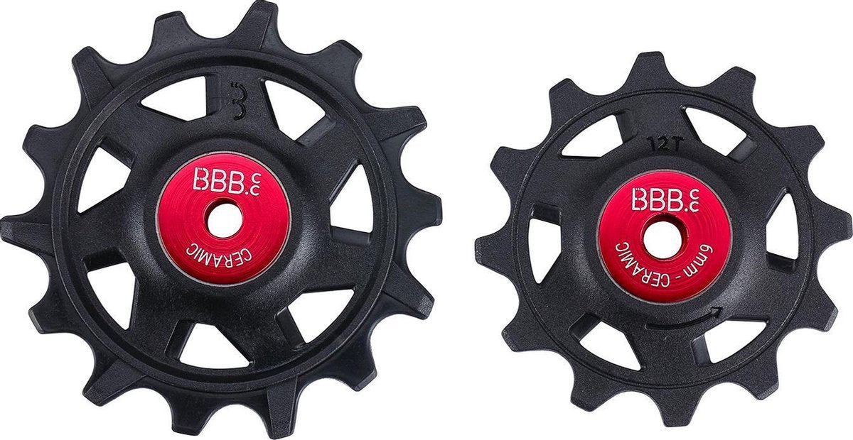 Bbb cycling keramische derailleurwieltjes sram - 12-speed derailleur wieltjes - duurzaam - zwart - 12t 14t - rollerboys ceramic 12t-14t sr bdp-17