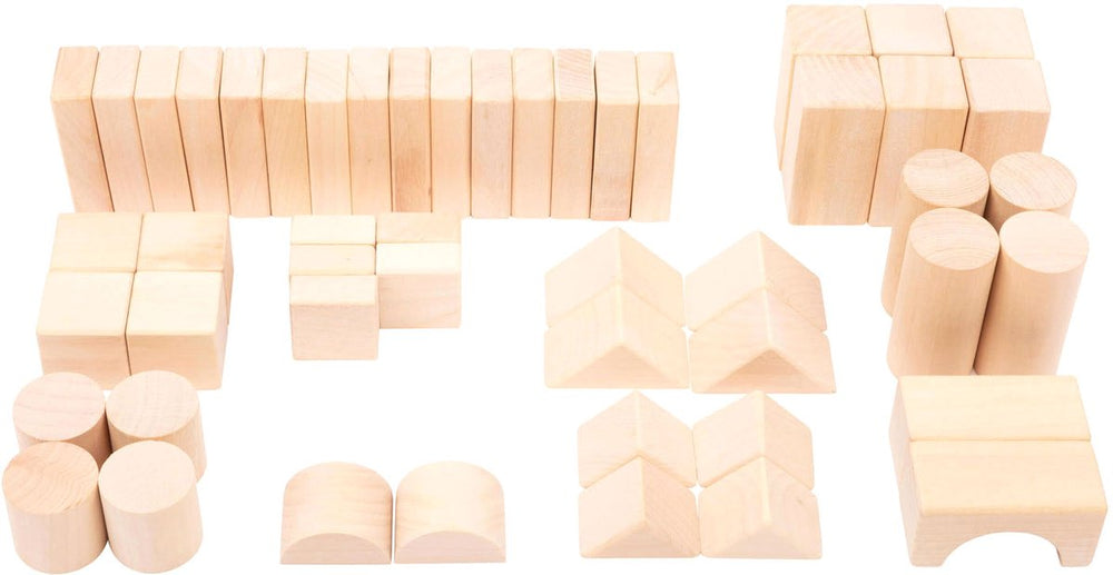 Small foot - Wooden building blocks natural in bag, 50 pcs.