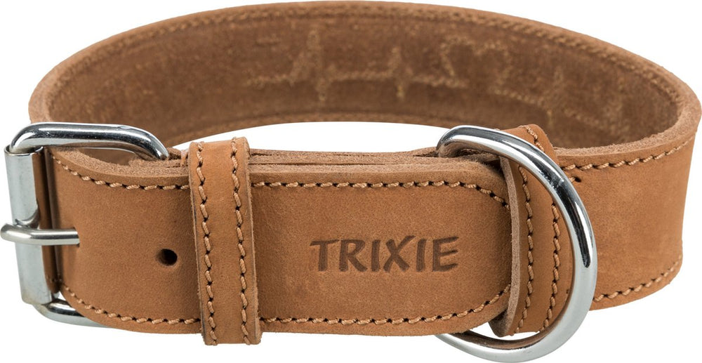 Trixie Halsband hond rustiek vetleer hartslag bruin