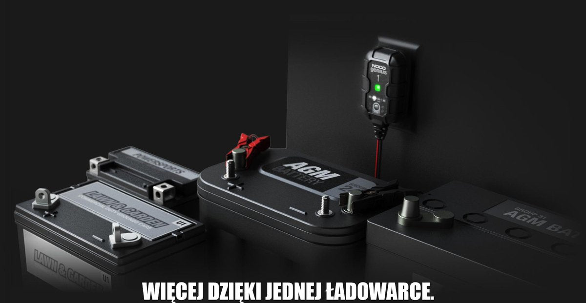 Noco genius1eu acculader - 1-ampere – 6 12 volt – volautomatisch - laadt en onderhoudt - druppellader