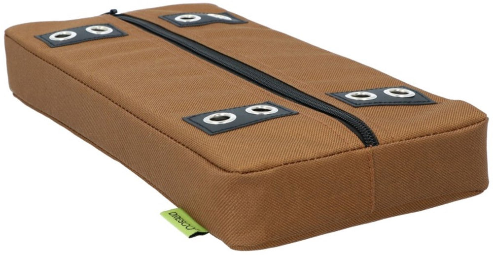 Dresco bagagedragerkussen – comfortabel - bruin – afmeting 32x15x5cm – montage met tie-wraps – rits in hoes