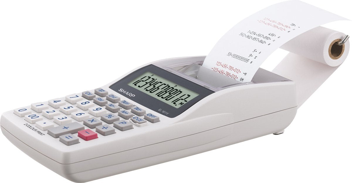 Sharp rekenmachine - el1611v - grijs - 12 digit - 4x aa batterij - sh-el1611v