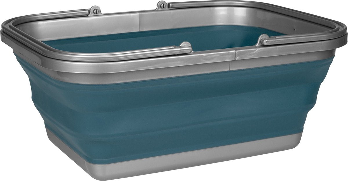 Abbey camp afwasteil opvouwbaar - 16 liter - blauw grijs
