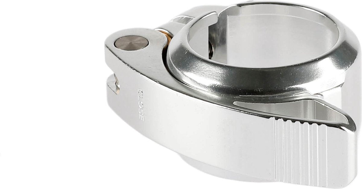 Zadelpenklem met snelspanner 38,5mm, zilver (hangverpakking)
