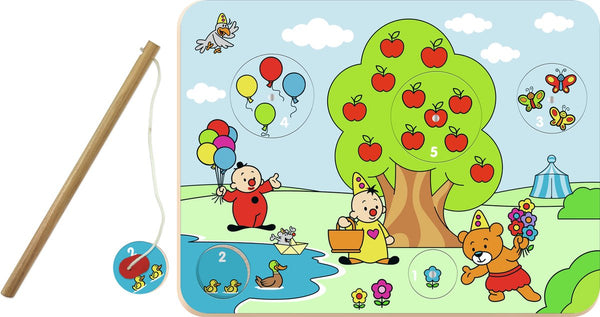 Bumba wooden magnetic puzzle - 5 pieces - with wooden fishing rod
