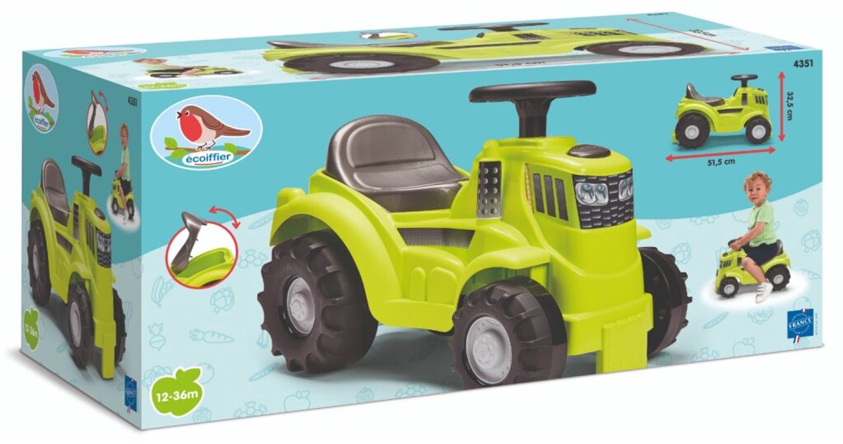 Écoiffier ecoiffier loopauto tractor groen