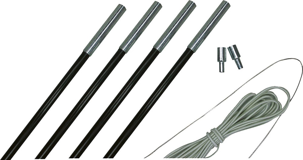 Stokkenset Fiber 11 mm 550-600 cm glasvezel zwart
