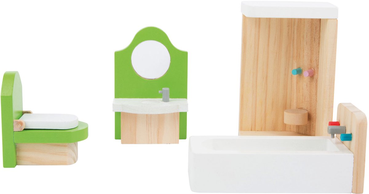 Small foot - wooden dollhouse furniture bathroom, 4 pcs.