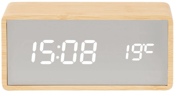 Karlsson wekker mirror - bruin - 16x15x7cm - modern - wekker voor slaapkamer - wekkers