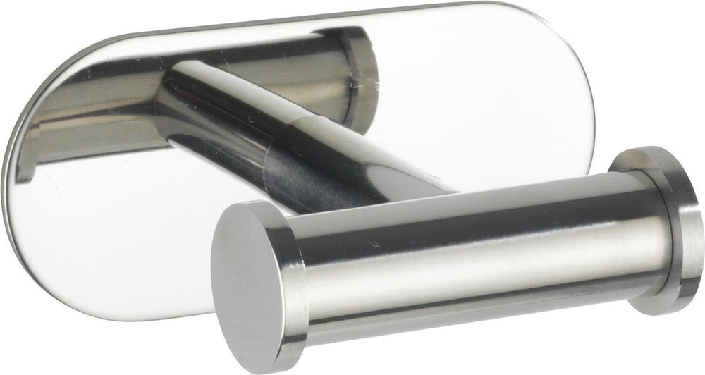 Wenko turbo-loc® dubbele handdoekhaak orea duo rvs glanzend - wandhaak - handdoekhouder - bevestigen zonder boren - zelfklevend - 10 jaar garantie