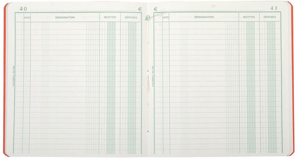 Exacompta standaard register ontvangsten - uitgaven - 80 blad - geassorteerd - 930e