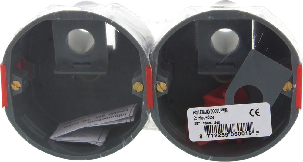Attema inbouwdoos holle wand - uhw40 - ø5 8 - grijs - 2 stuks