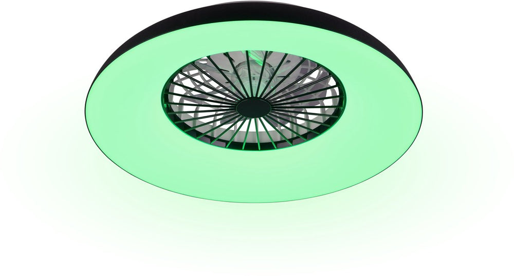 Rl live your light reality svaerholt - ventilator - zwart - incl. 1x smd 34 w - afstandsbediening - geintegreerde dimmer - traploos instelbare lichtkleur - rgbw-kleurenwisselaar - 5 snelheidsniveaus - geheugenfunctie - zomer- en wintermodus - dynamisch li