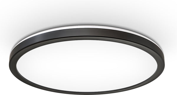 B.k.licht - led plafonniere - zwart - led paneel - plafondlamp - l: 29.3cm - 4.000k - 2.400lm - 18w
