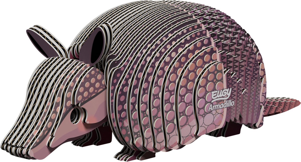Eugy 3d puzzel - gordeldier - wilde dieren - duurzaam - verzamel ze allemaal - 6 jaar
