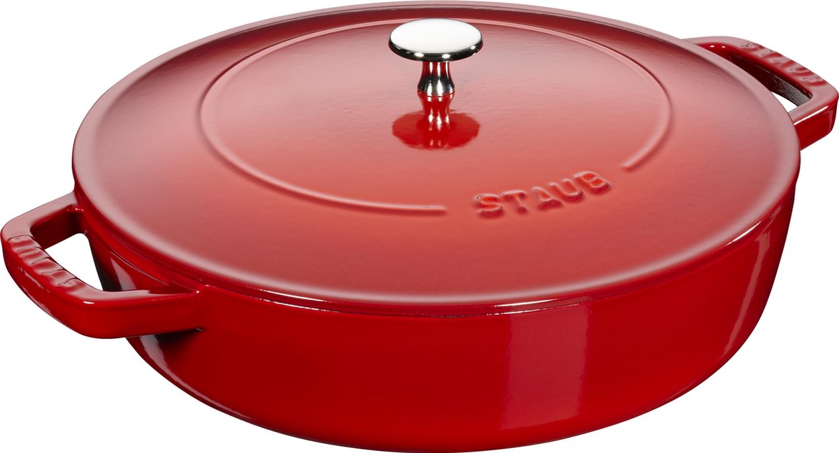 Staub hapjespan chistera - kersenrood - ø 24 cm 2.4 liter