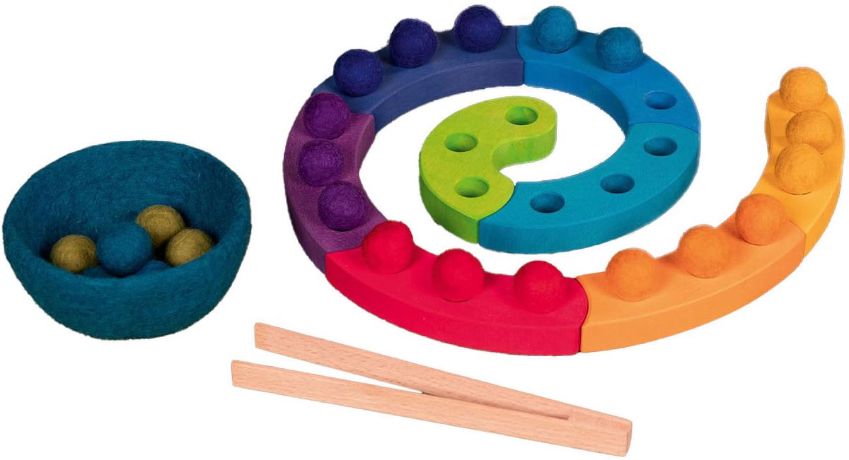 Goki wooden colour sorting game spiral, 29 pcs.