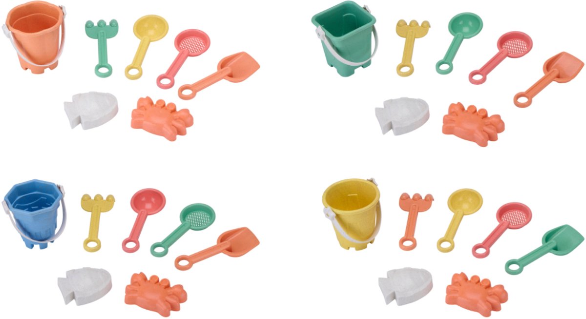 Eddy toys beach bucket set 4ass 7pcs