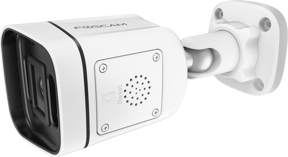 Foscam v5ep-w beveiligingscamera buiten – 5mp poe ip camera – persoons- en voertuigdetectie – nachtzicht 20m – 2-weg audio – spotlight sirene – ip66 – wit