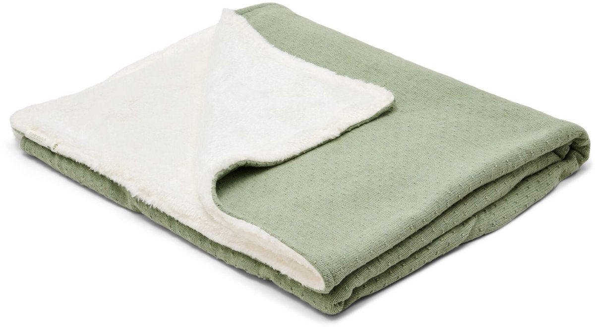 Little dutch gebreid wiegdeken - fleece – groen – essentials