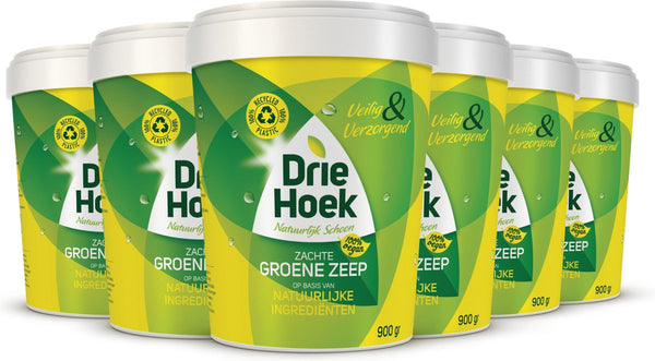 Driehoek zachte zeep - groene zeep - 6 x 900g