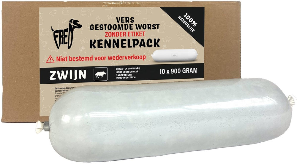 Freds Gestoomd vers vlees slechtste kennelpack zwijn graan en glutenvrij