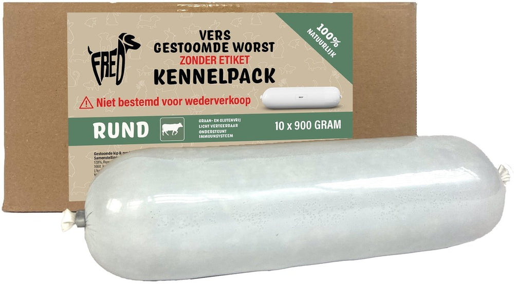 Freds Gestoomd vers vlees slechtste kennelpack rund tarwe en glutenvrij