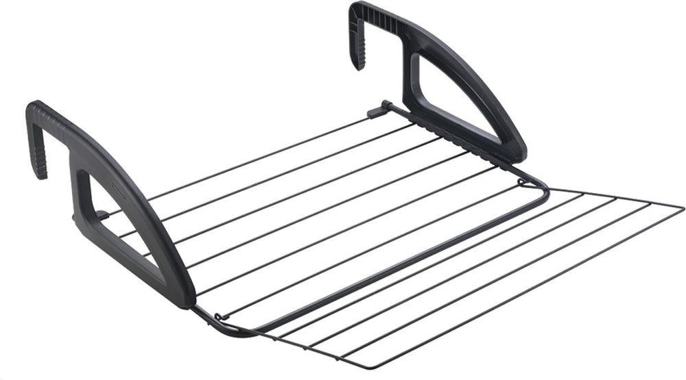 Tomado - droogrek hangend bries - 6 meter drooglengte - ophangen aan radiator, deur, douchewand of balkon - verstelbare ophanghaken - zwart