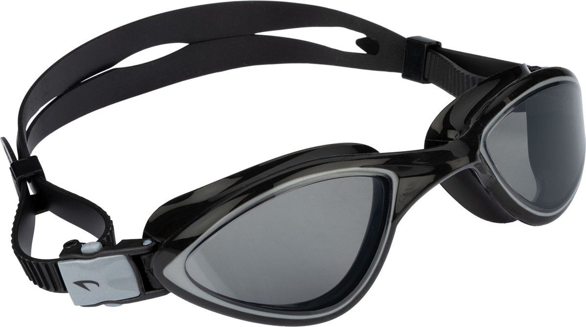 Avento zwembril flex - curved wide view - zwart - verstelbaar - anti-condens uv-bescherming