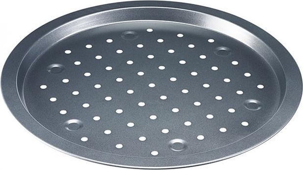 Westmark pizzabakplaat, rond, met gaatjes, koudgewalst staal, back meister, antraciet, 32922270