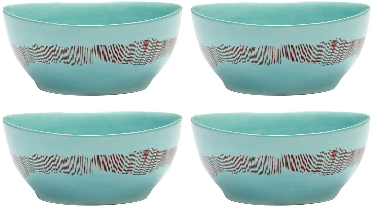 Serax - ottolenghi feast - kom s - azurblauw rood - 16 ø - 4 stuks