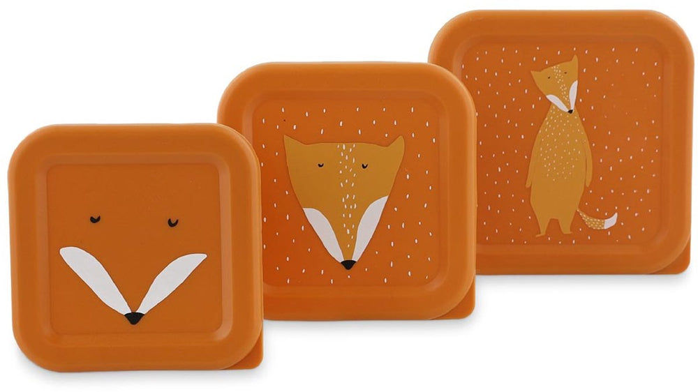 Trixie set van 3 snackdoosjes mr. fox 3-delige snackbox makkelijk te openen ideaal voor kinderen