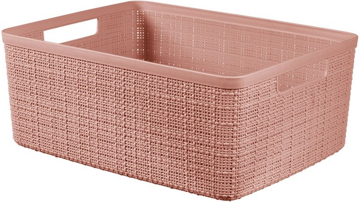 Curver jute opbergmand m - 12 liter - roze