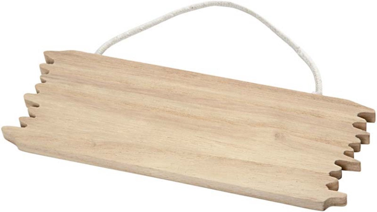 Creatief bedrijf schild naambord hout met ophangkoord