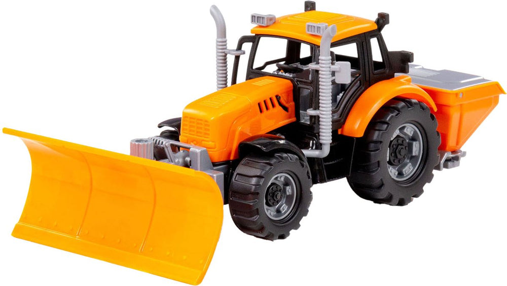 Cavallino tractor met sneeuwploeg geel, schaal 1:32