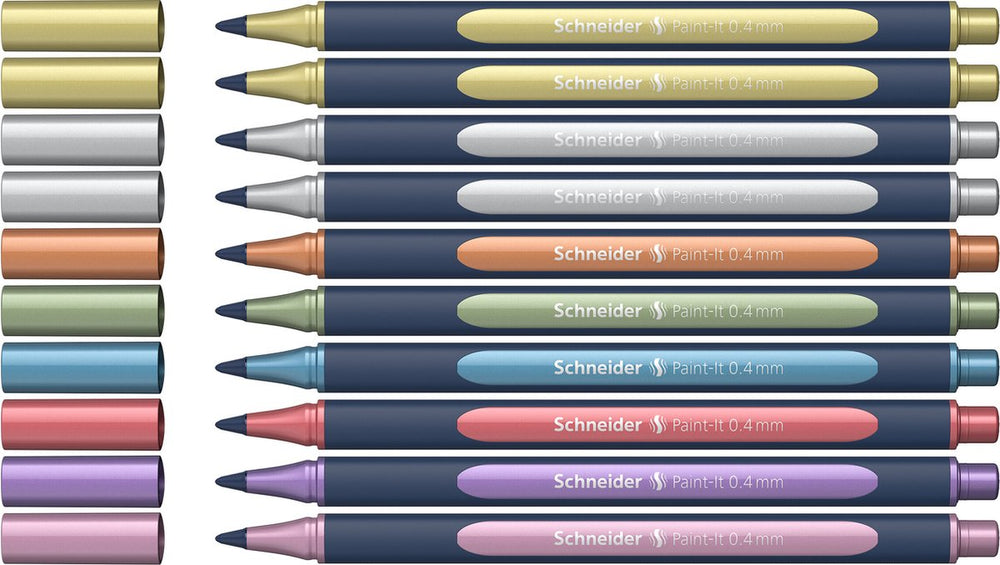 Schneider schrijfwaren schneider paint-it 050 - rollerball metallic - 0.4mm - 10 stuks - s-ml05011503