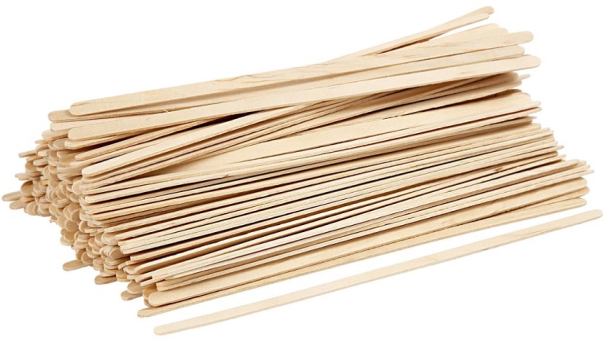 Creatief bedrijf houten ijslollystokjes naturel, 200st.