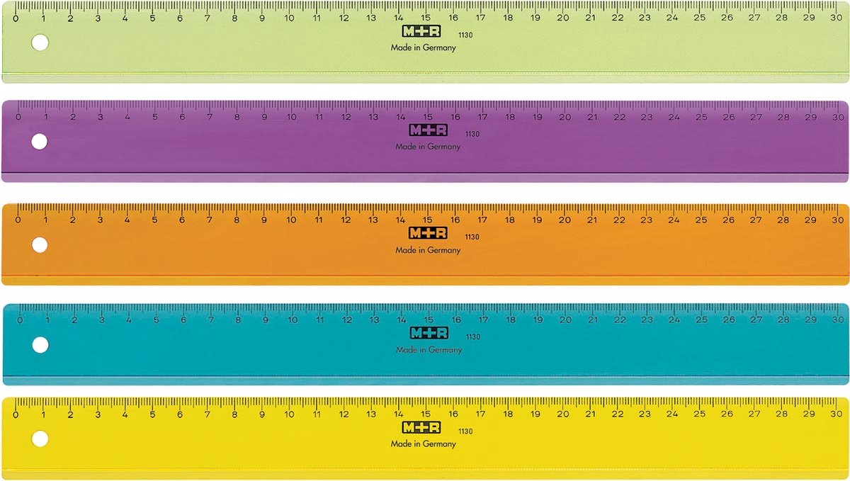 Merkloos sans marque liniaal m+r 30cm plastic transparant assorti
