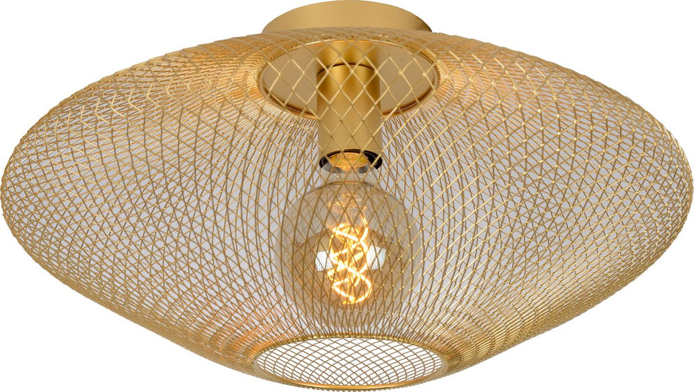Lucide mesh - plafonnière (plafondlamp) - ø 45 cm - 1xe27 - mat goud messing