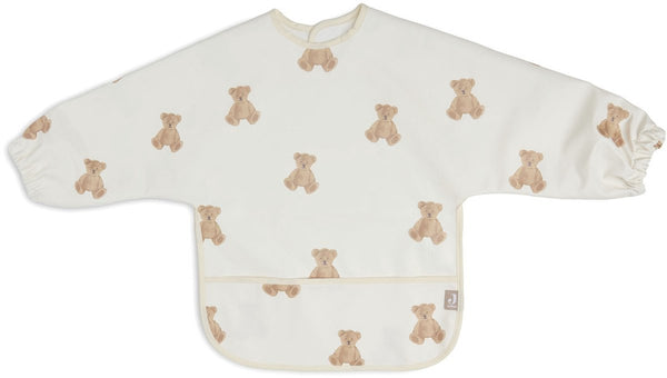 Jollein - slab waterproof met mouw (teddy bear) - polyester - polyurethaan - slabbetjes baby - 40 cm