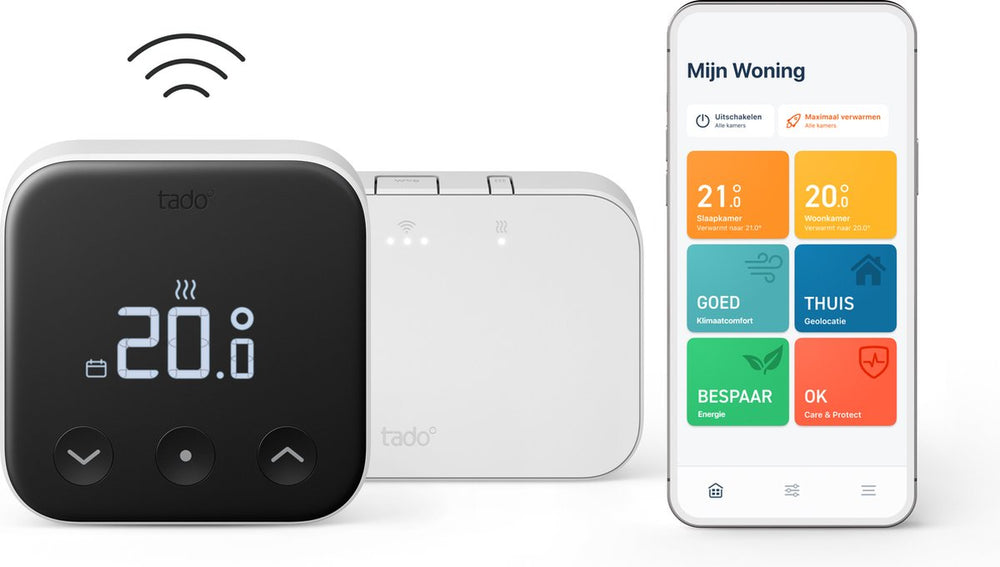 Tado° draadloze slimme thermostaat x - starterskit - smart thermostaat - werkt met google home, alexa apple homekit - zwart wit