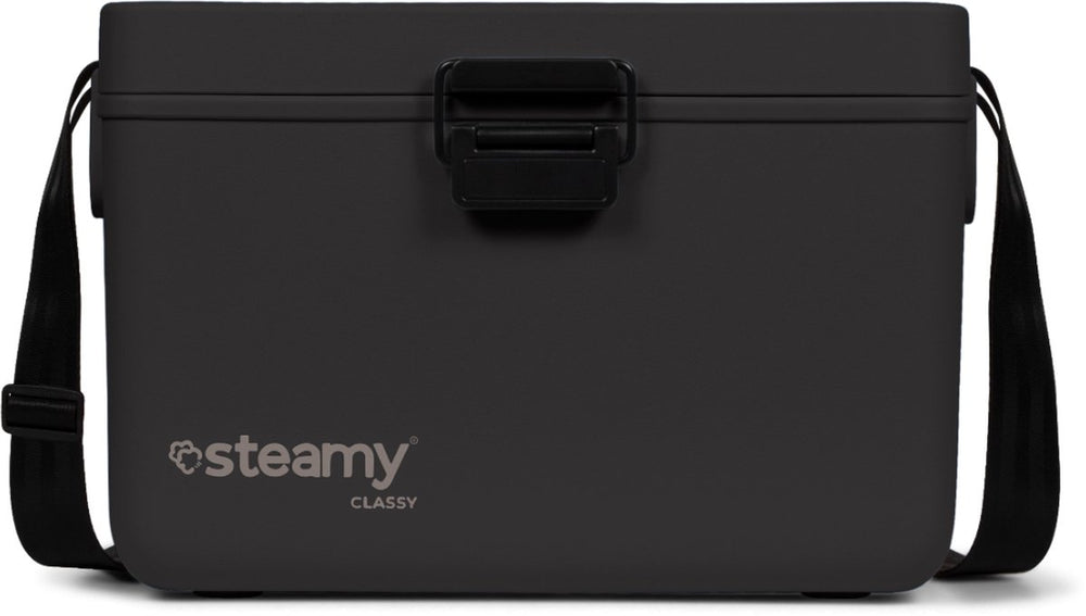 Steamy classy 12 - kleine koelbox incl. divider snijplank met schouderband - 12 liter - raven black
