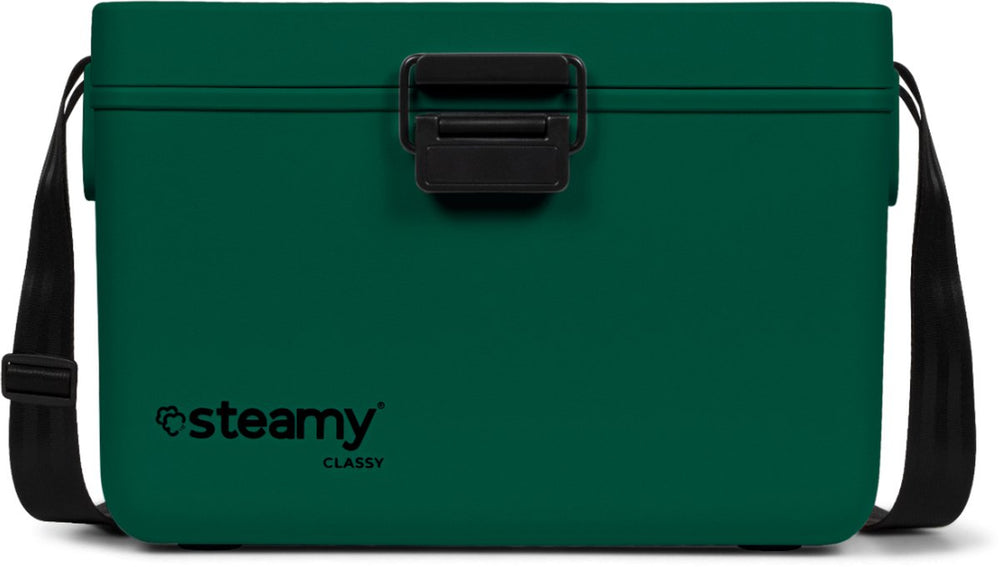 Steamy classy 12 - kleine koelbox incl. divider snijplank met schouderband - 12 liter - pine green